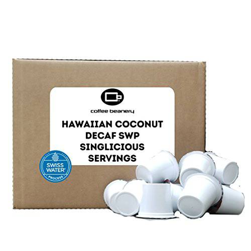 Decaf Hawaiian Coconut Single Serve Coffee Pods | 48ct | SWP Decaf Coffee | Gourmet Flavored Coffee