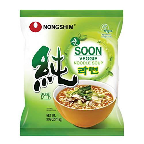 Nongshim Soon Veggie Noodle Soup, 3.95 Ounce (Pack of 10)