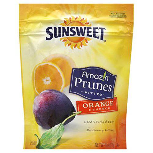 Sunsweet Amazn Prunes, Pitted, Orange Essence 6oz (Pack of 3)