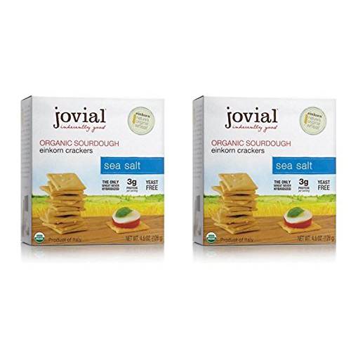 Jovial Organic Sourdough Einkorn Crackers Sea Salt 4.5 OZ (Pack of 2)