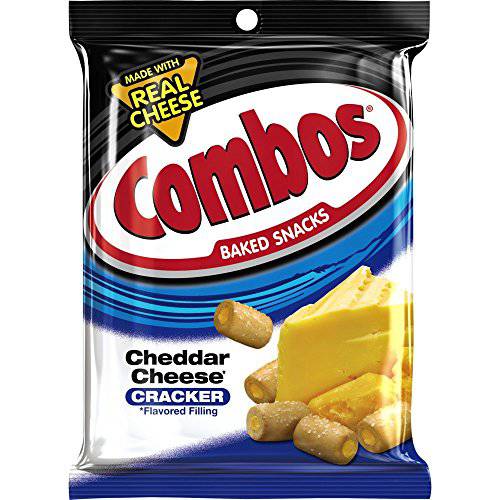 COMBOS Cheddar Cheese Cracker Baked Snacks 6.3-Ounce Bag (Pack of 12)