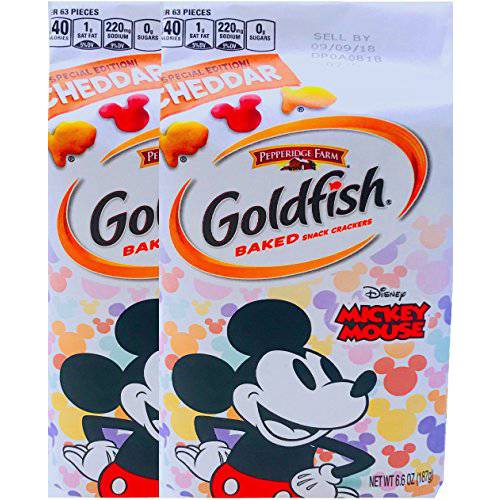 NEW Pepperidge Farm Goldfish Baked Special Edition Cheddar Mickey Mouse Net Wt 6.6 Oz (2)