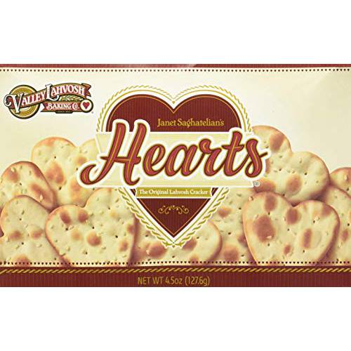Valley Lahvosh Hearts Crackers 4.5 oz (Pack of 4)