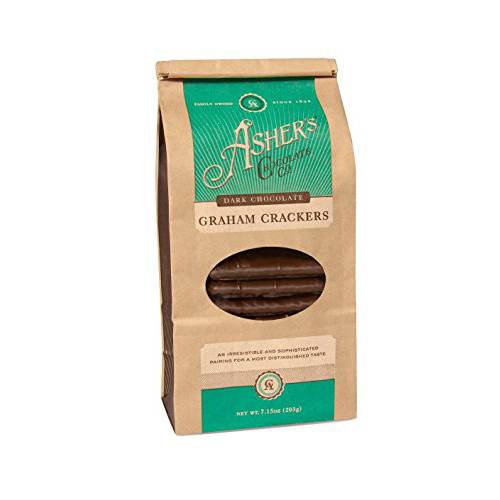 Asher’s Chocolates Company, Chocolate Covered Graham Crackers, Made From the Finest Kosher Chocolate, Small Batches, Family Owned Since 1892 (Dark Chocolate)