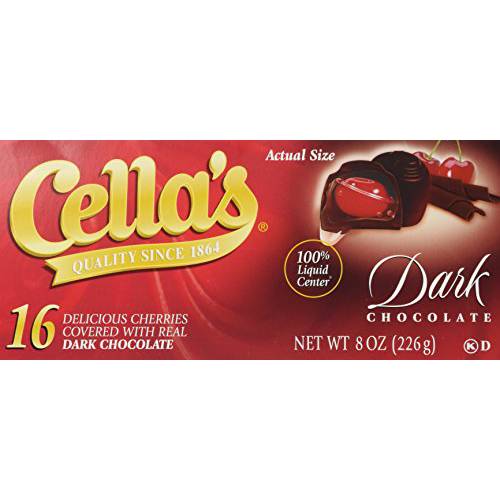 Cella’s Dark Chocolate Covered Cherries, 16 Count (Pack of 1)
