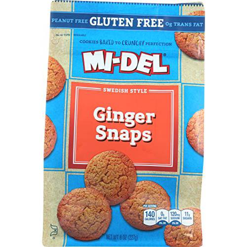Mi-Del Swedish Ginger Snaps Cookies - Non GMO Certified, 0g Trans Fat Gluten Free Cookies (Pack of 1)