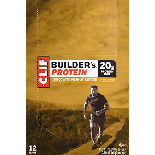 CLIF BUILDERS - Protein Bars - Chocolate Peanut Butter Flavor - 20g Protein (2.4 Ounce, 12 Count) (Now Gluten Free)