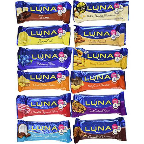Luna Bar Variety Sampler Set (Pack of 12)