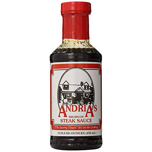 Andria’s Brush On Steak Sauce, 15 Ounce Bottle (Pack of 3)