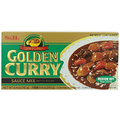 S&B Medium Hot Curry Mix Sauce 7.8 Oz. Pack of 2