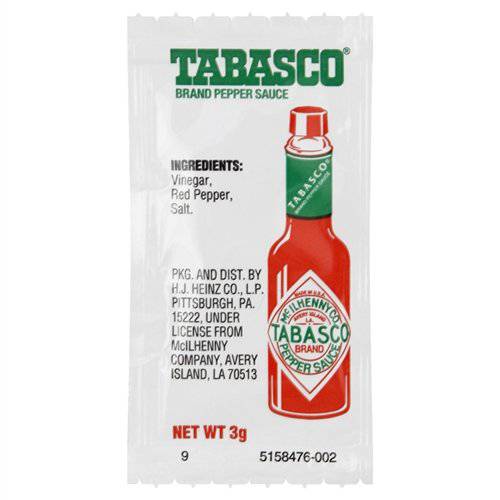Tabasco Hot Sauce Packets - 3 gram (Pack of 50)