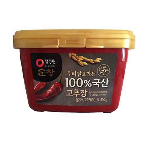 Chung Jung One Gochujang Paste, Premium Korean Red Chili Paste with 100% Korean Ingredients, 500g (1.1lb) (1 Pack)