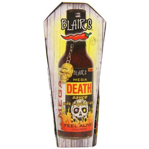 Blair’s Mega Death Hot Sauce with Liquid Fury and Skull Key Chain, 5 Ounce