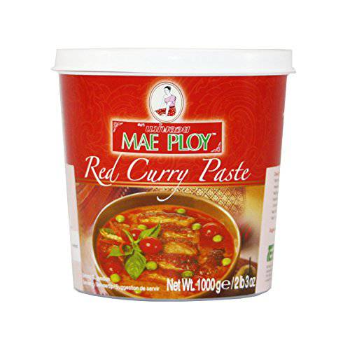 Mae Ploy Red Curry Paste, Authentic Thai Red Curry Paste For Thai Curries And Other Dishes, Aromatic Blend Of Herbs, Spices And Shrimp Paste, No MSG, Preservatives Or Artificial Coloring (35oz Tub)