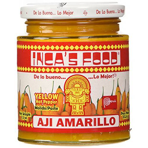 Inca’s Food Aji Amarillo Paste - Hot Yellow Pepper Paste, 7.5 Oz Jar - Product of Peru
