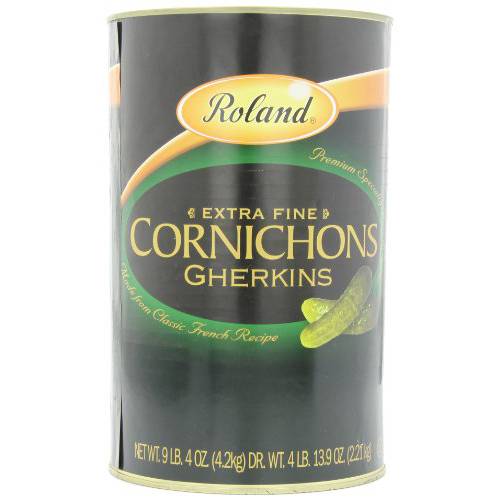 Roland Foods Premium Quality Small Cornichons, Specialty Imported Food, 4.1-Liter Can