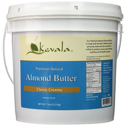 Kevala Almond Butter Creamy, 7 Lbs Pail