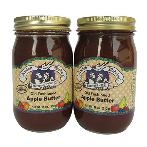 Amish Wedding All Natural Old Fashioned Apple Butter 18 Ounces (Pack of 2)