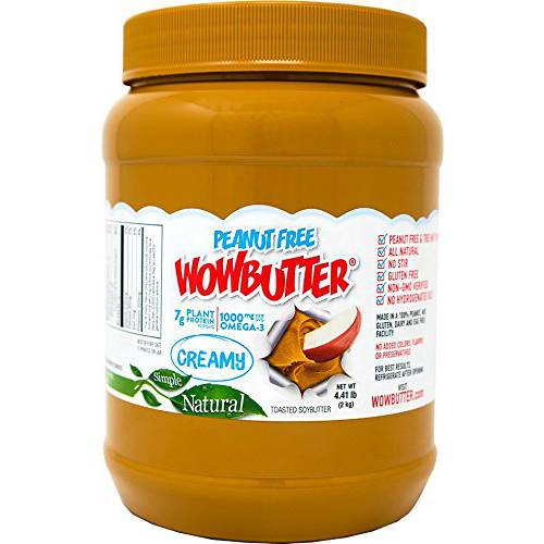 Wowbutter Natural Peanut Free Creamy 4.4lb Jars, 2 Pack