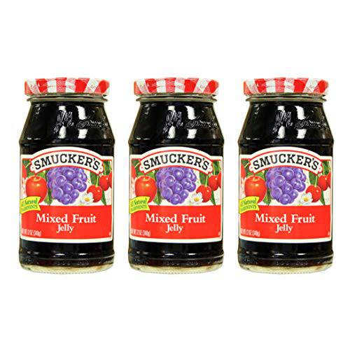 Smucker’s Mixed Fruit Jelly Spread, Blend of Apple, Grape, and Cherry Flavors, 12 Ounce (Pack of 6)