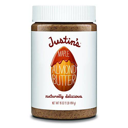 Justin’s Maple Almond Butter, No Stir, Gluten-free, Non-GMO, Responsibly Sourced, 16 Ounce Jar