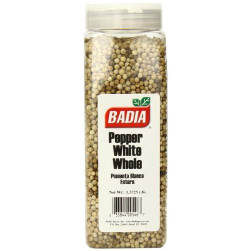 Badia White Pepper Whole, 1.3725 Pound