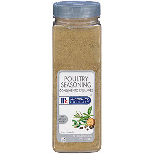 McCormick Culinary Poultry Seasoning, 12 oz - One 12 Ounce Container of Poultry Seasoning Spice with No MSG for Chicken Turkey, Stuffing and Casserole Recipes