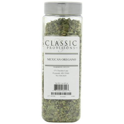 Classic Provisions Spices, Mexican Oregano Dried Whole Leaves – 3oz Shaker – Rich in Flavor for Snacks, Chicken, Salsa, Guacamole, and More
