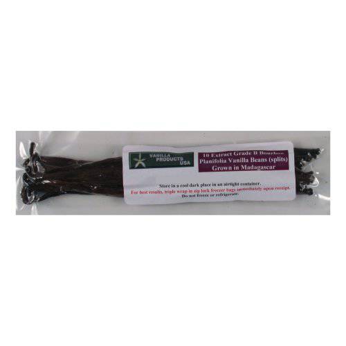 10 Split Extract Grade B Madagascar Bourbon Vanilla Beans 13~15 cm (5~6) by Vanilla Products USA