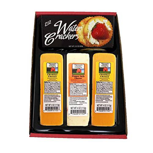 WISCONSIN CHEESE COMPANY’S. Cheddar Cheese and Cracker Gift Box, 100% Wisconsin Cheddar Cheese and Pepper Jack Cheese. Cheese Gift Baskets for Every Occasion. Nationally Known Quality. Birthday Gifts, Thank you Gifts, Gourmet Gifts Specialty Food Gift Baskets, Christmas Gifts to Send.