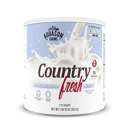 Augason Farms 5-90620 Country Fresh 100% Real Instant Nonfat Dry Milk, 1 lb, 13 oz.