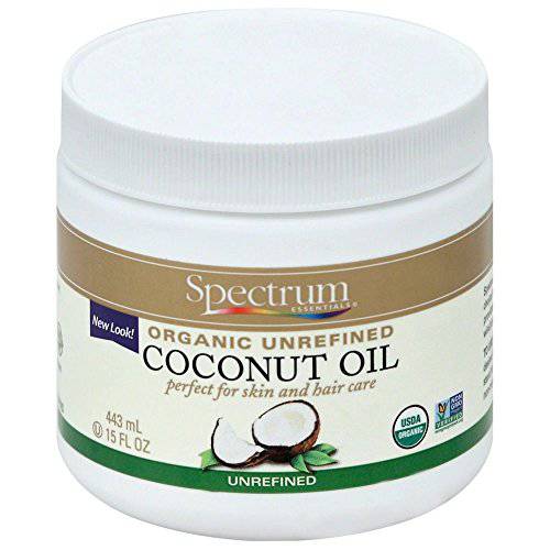 Spectrum Essentials Organic Virgin Coconut Oil, Unrefined, 15 Oz (Packaging May Vary)