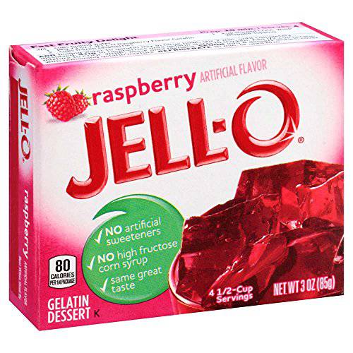 Jell-O Dry Package Dessert Jell-O Raspberry Instant Gelatin Mix, 3 Ounce (Pack of 1)