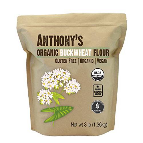 Anthony’s Organic Buckwheat Flour, 3 lb, Grown in USA, Gluten Free, Vegan
