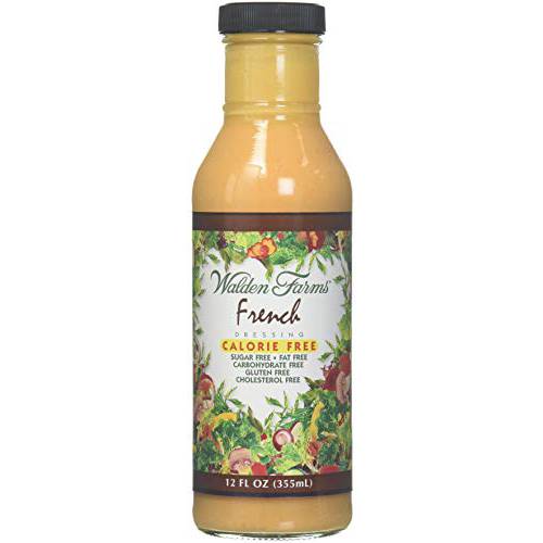 Walden Farms French Dressing, 12 oz. Bottle, Fresh and Delicious Salad Topping, Sugar Free 0g Net Carbs Condiment, Smooth and Creamy, 6 Pack