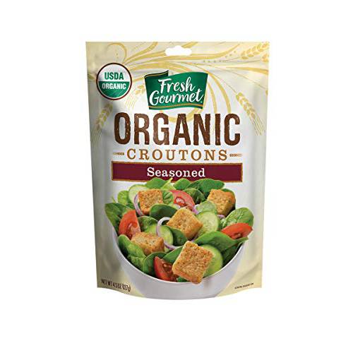 Fresh Gourmet Specialty Croutons | Organic Seasoned | 4.5 Ounce, Pack of 9 | Crunchy Salad Topper