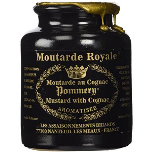 Royal Mustard Pommery Mustard with Cognac in Pottery Crock, 8.8 oz