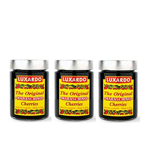 Luxardo Italian Maraschino Cherries In Syrup 400 Gram Jar (Pack of 3)