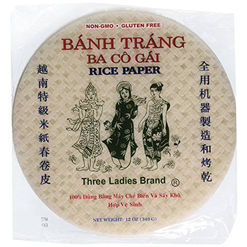 Three Ladies Spring Roll Rice Paper Wrappers (Round 22cm)