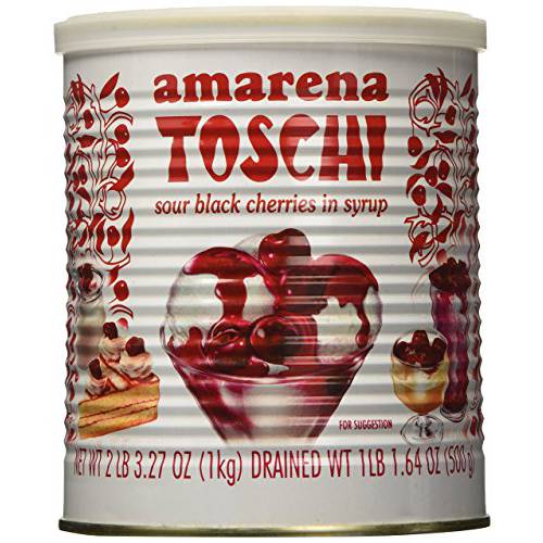 Toschi Amarena Black Cherries in Syrup, 2 LB 3.27 Oz