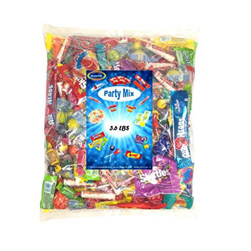Assorted Candy Variety Mix 3.6 Lbs - Huge Party Mix Bulk Bag of: Smarties, Lemonheads, jawbreakers, Laffy Taffy and Much More