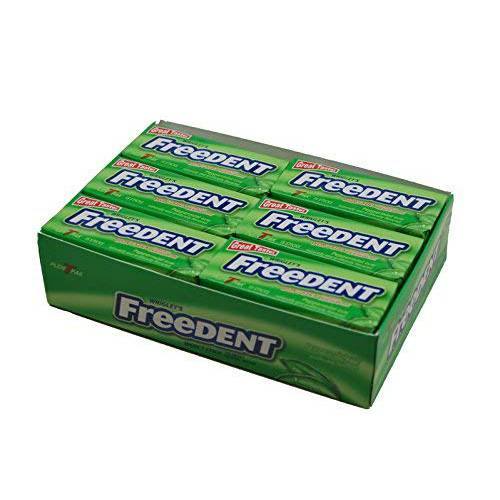 FREEDENT Peppermint Chewing Gum, 15 pieces (12 Pack)