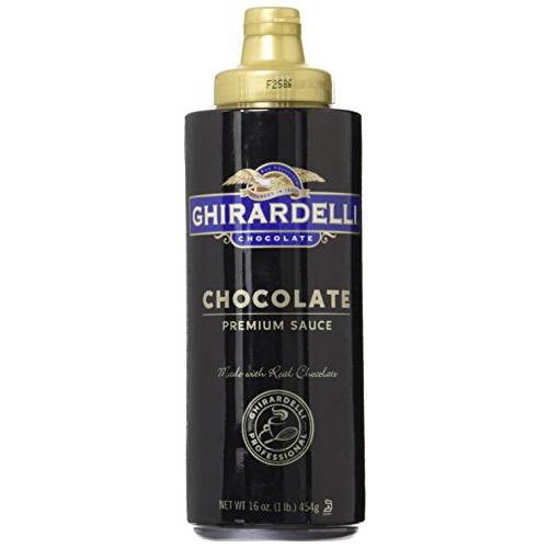 Ghirardelli Chocolate Sauce, Black Label 16oz Squeeze Bottle (Pack of 2)