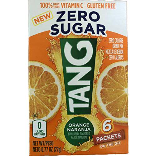 Sugar Free TANG On The Go 6/packet boxes .77oz each (12 Boxes)