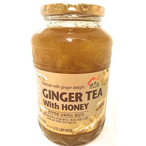 Haioreum Ginger Tea With Honey - Refresh With Korean Herbal Tea Ginger Delight - Product of Korea 2.2 lb (1 kg)