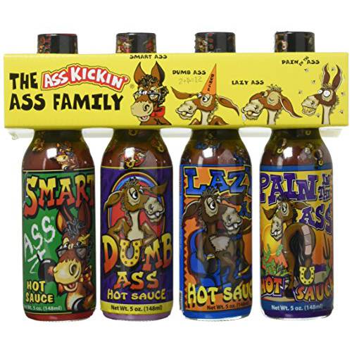 KICKIN’ Family Hot Sauce Gourmet Gift Set – 5oz. 4 Pack - Try if you dare – Perfect Ultimate Gourmet Gift for the Hot Sauce Fan