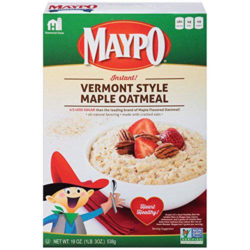 MAYPO Instant Maple Oatmeal Cereal Vermont Style 19 OZ (Pack of 2)