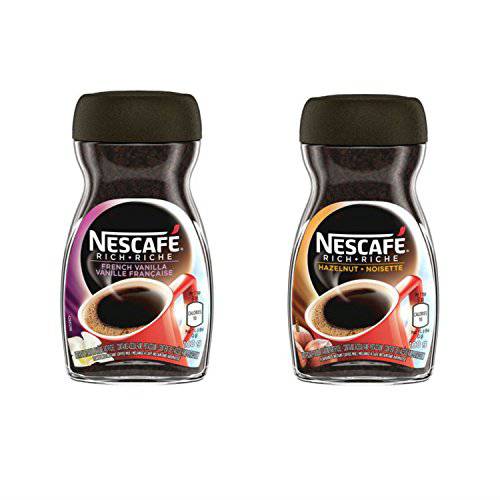 NESCAFÉ Rich Instant Coffee Variety Bundle Includes One NESCAFÉ Rich Hazelnut 100g and One NESCAFÉ Rich French Vanilla 100g