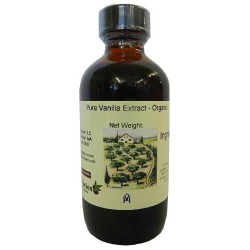 OliveNation Organic Vanilla Extract from Natural Bourbon Madagascar Vanilla Beans, Non-GMO, Gluten Free, Kosher, Vegan - 4 ounces