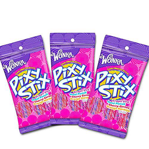 WONKA Pixy Stix, Assorted Flavors 3.2 oz (pack of 3)